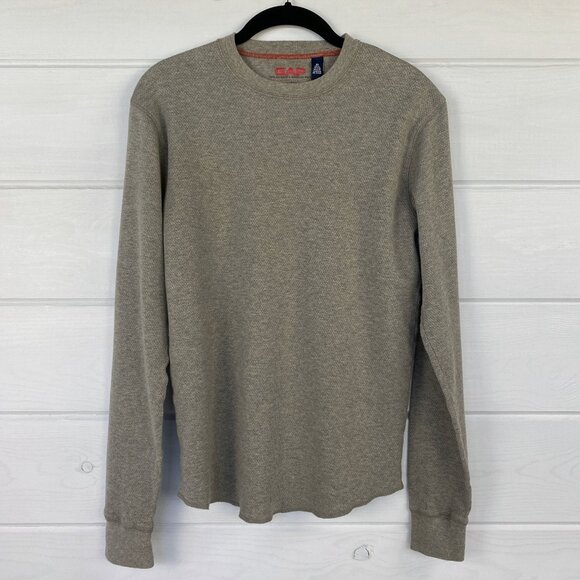 GAP Other - Vintage GAP XS SOFT Cotton Mesh Knit Thermal Long Sleeve Brown Pullover LIKE NEW